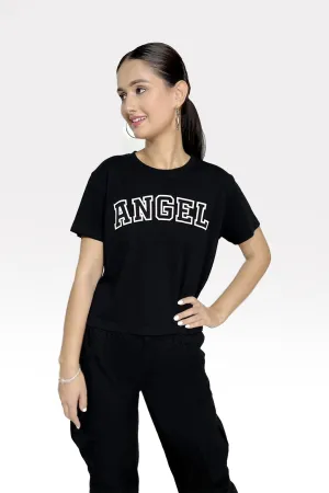 Angel Black Printed T-shirt