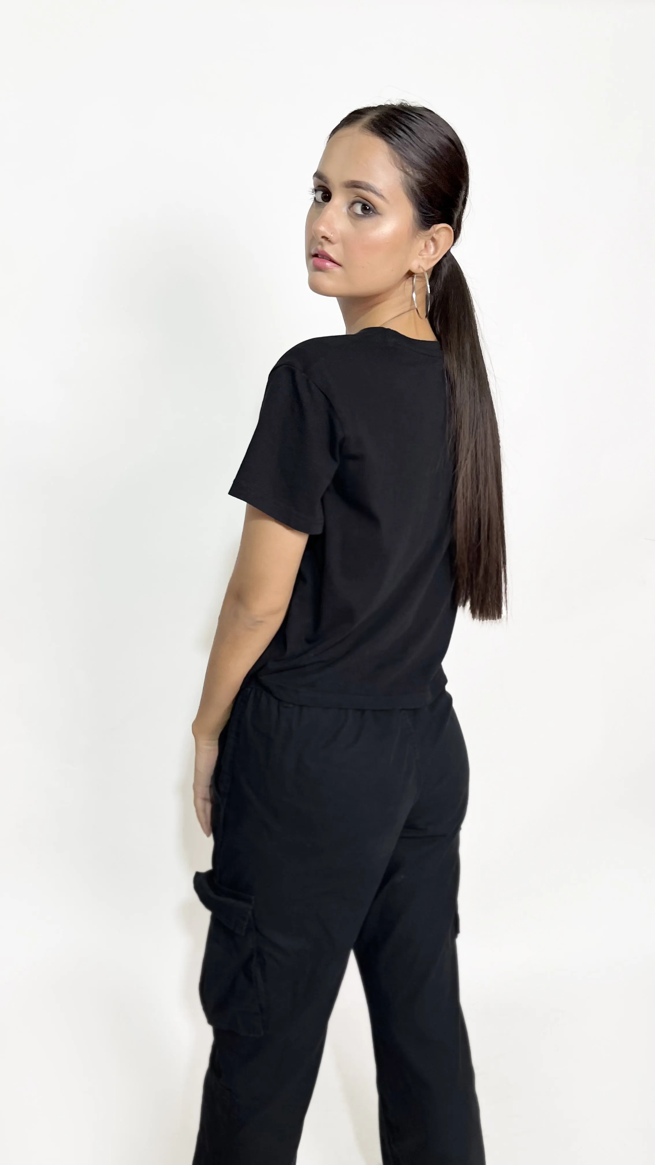 Angel Black Printed T-shirt