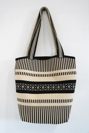 Black & Cream Patterned Tote