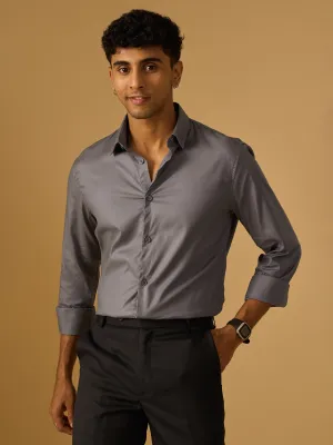 Calanthe - Giza Cotton Slim Fit Shirt  -Gray