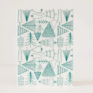 Christmas tree card, evergreen tree pattern, christmas tree holiday card
