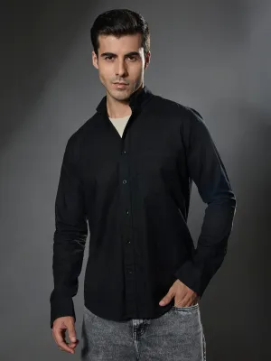 Classy - Turkish Fit Shirt with Elbow Patch - Black