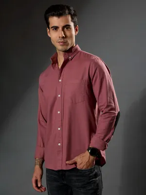 Classy -  Turkish Fit Shirt With Elbow Patch - Brick Red
