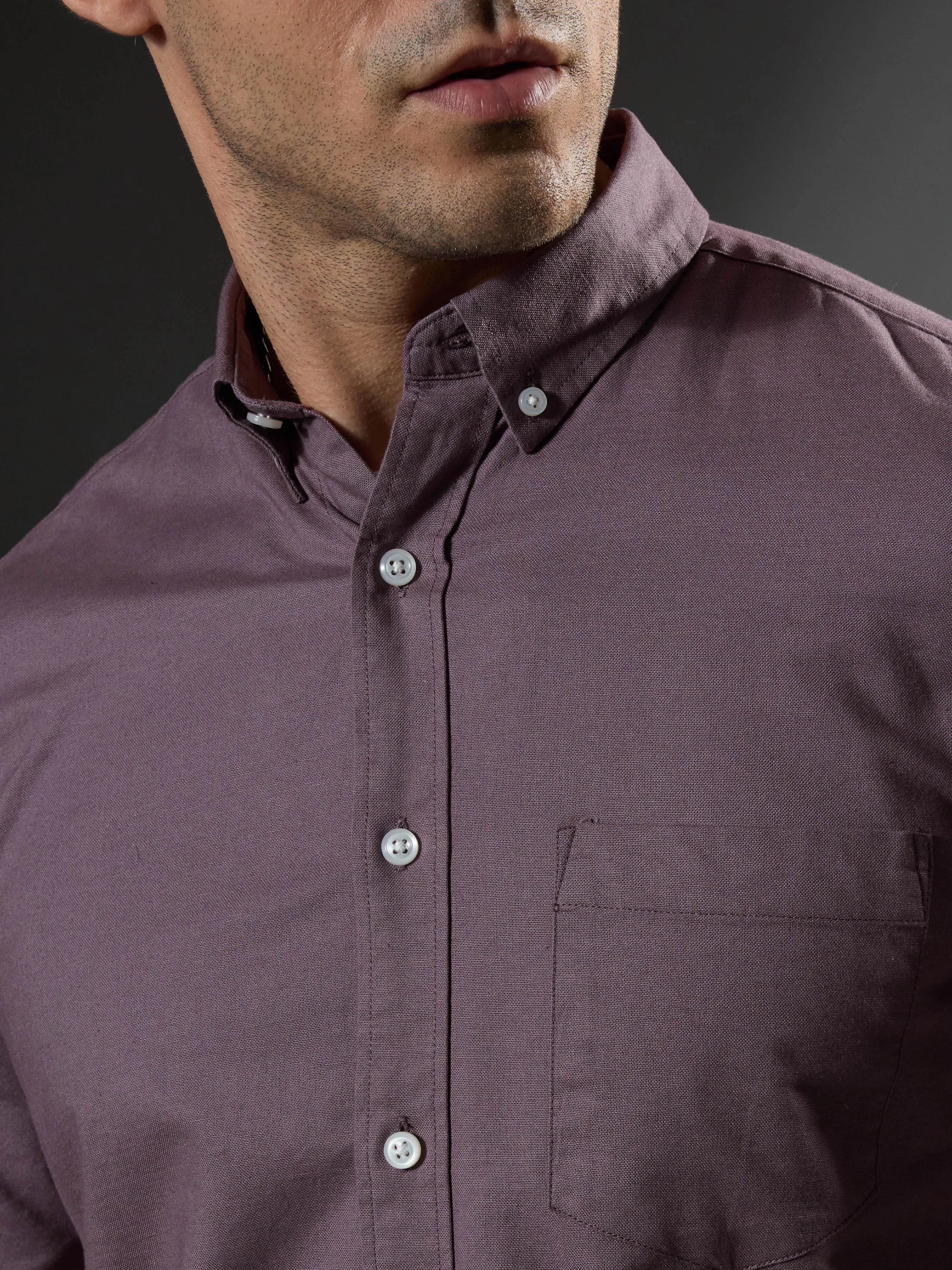 Classy - Turkish Fit Shirt With Elbow Patch - Pale Purple