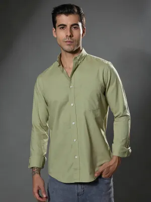 Classy - Turkish Fit Shirt With Elbow Patch - Pastel Green