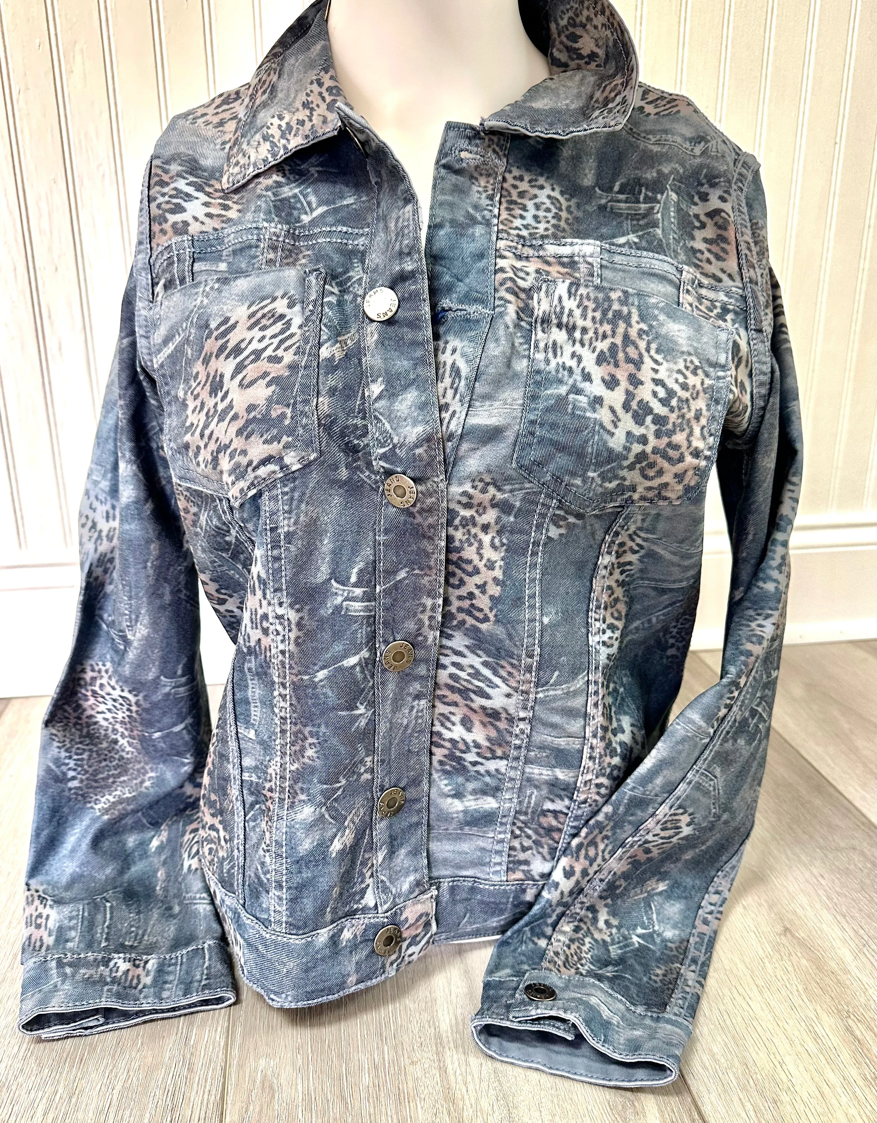 Denim Leopard Reversible Jacket