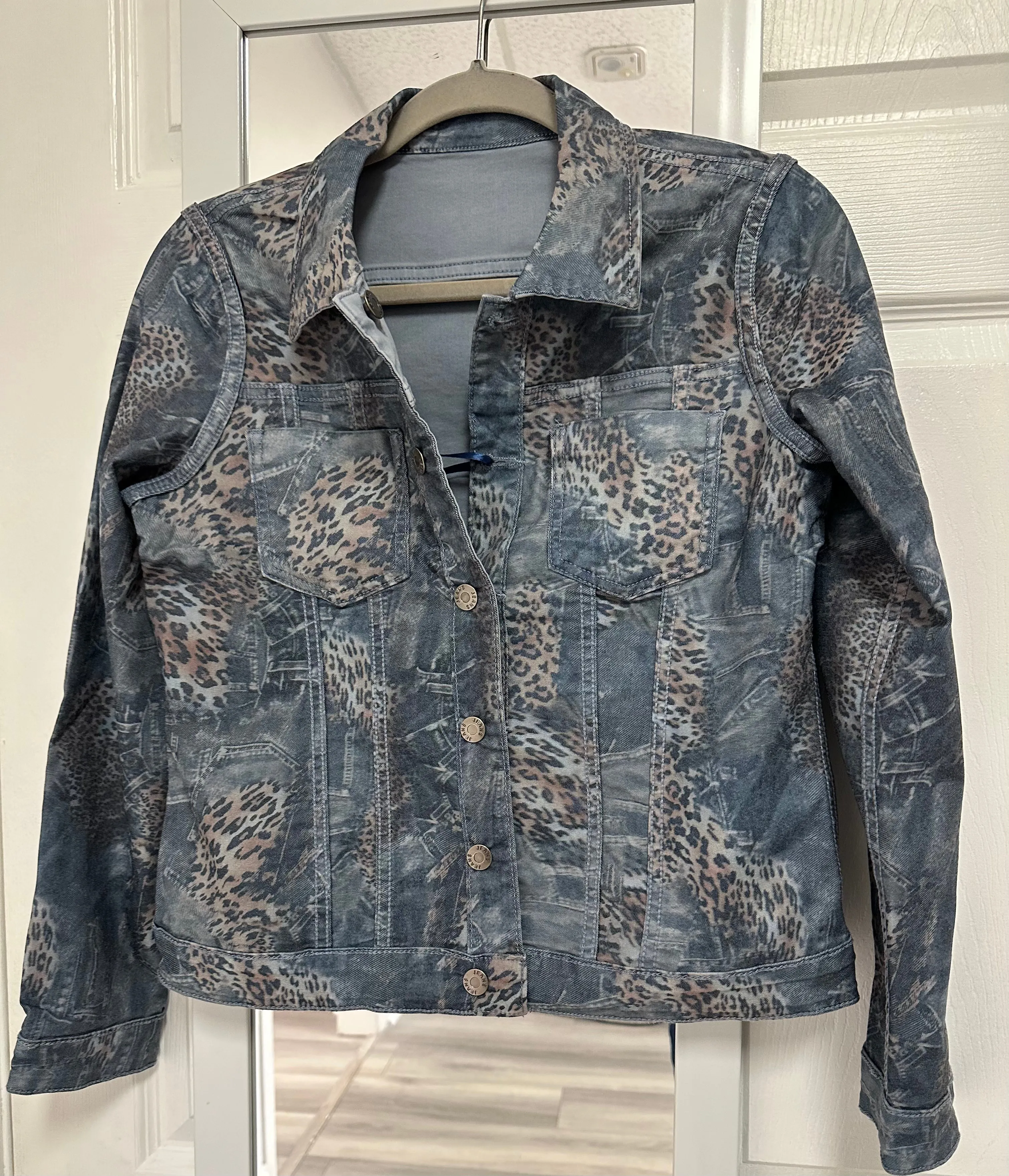 Denim Leopard Reversible Jacket