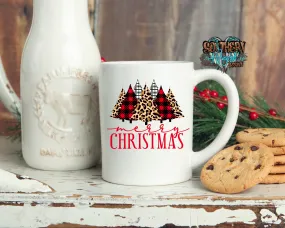 Leopard Plaid Christmas Tree Mug