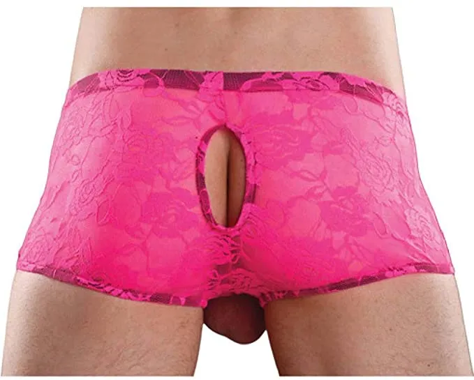Male Power Double Pleasure Neon Lace Underwear Short -Closeout