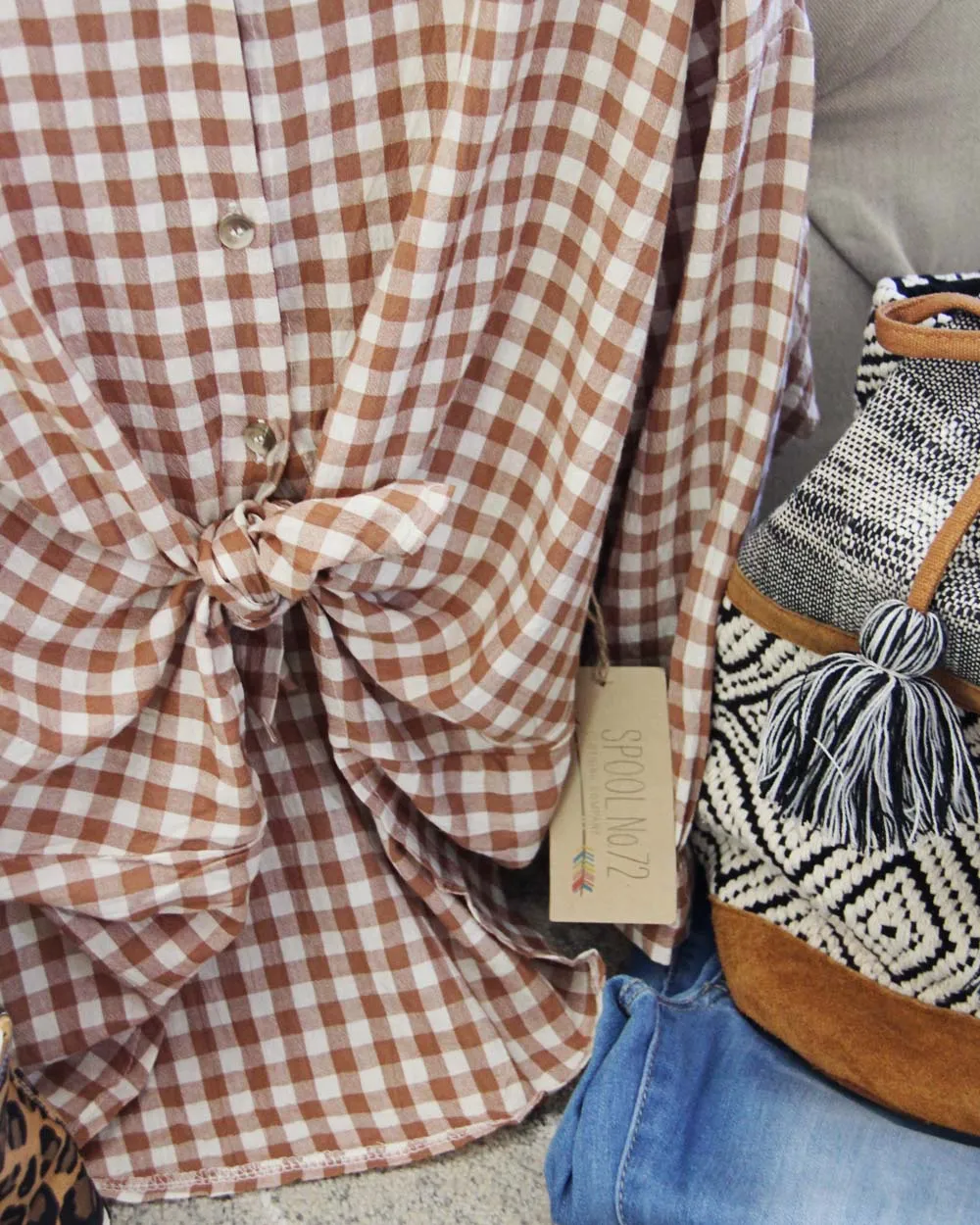 Sadie Plaid Tie Top