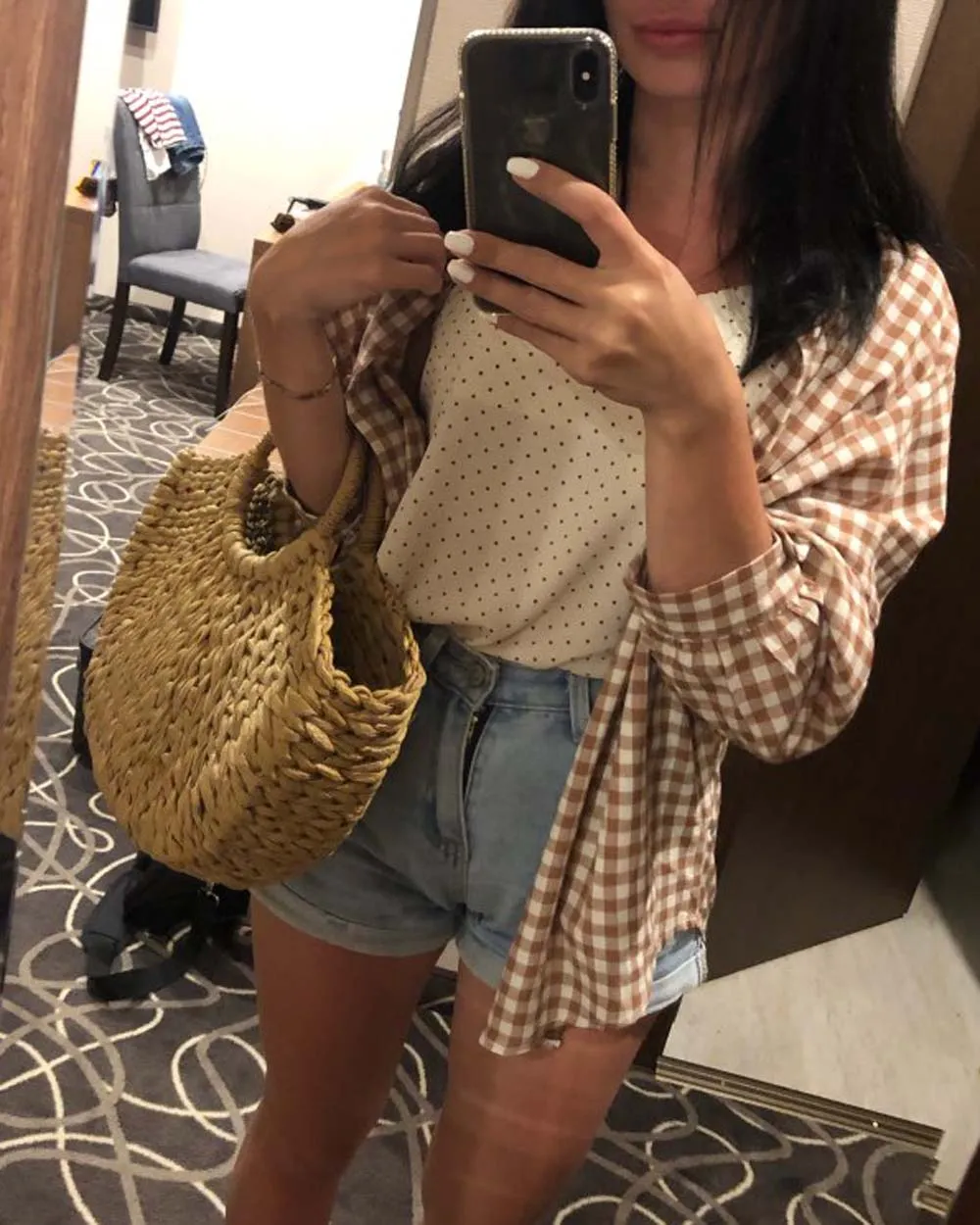 Sadie Plaid Tie Top
