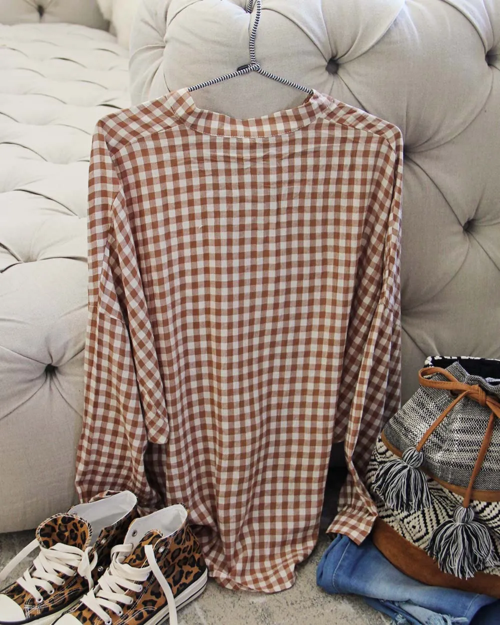 Sadie Plaid Tie Top