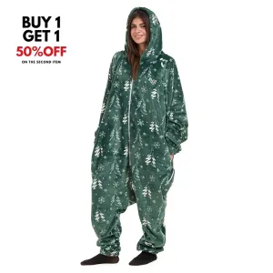 Snuggs Blanket Onesie Green Christmas Tree