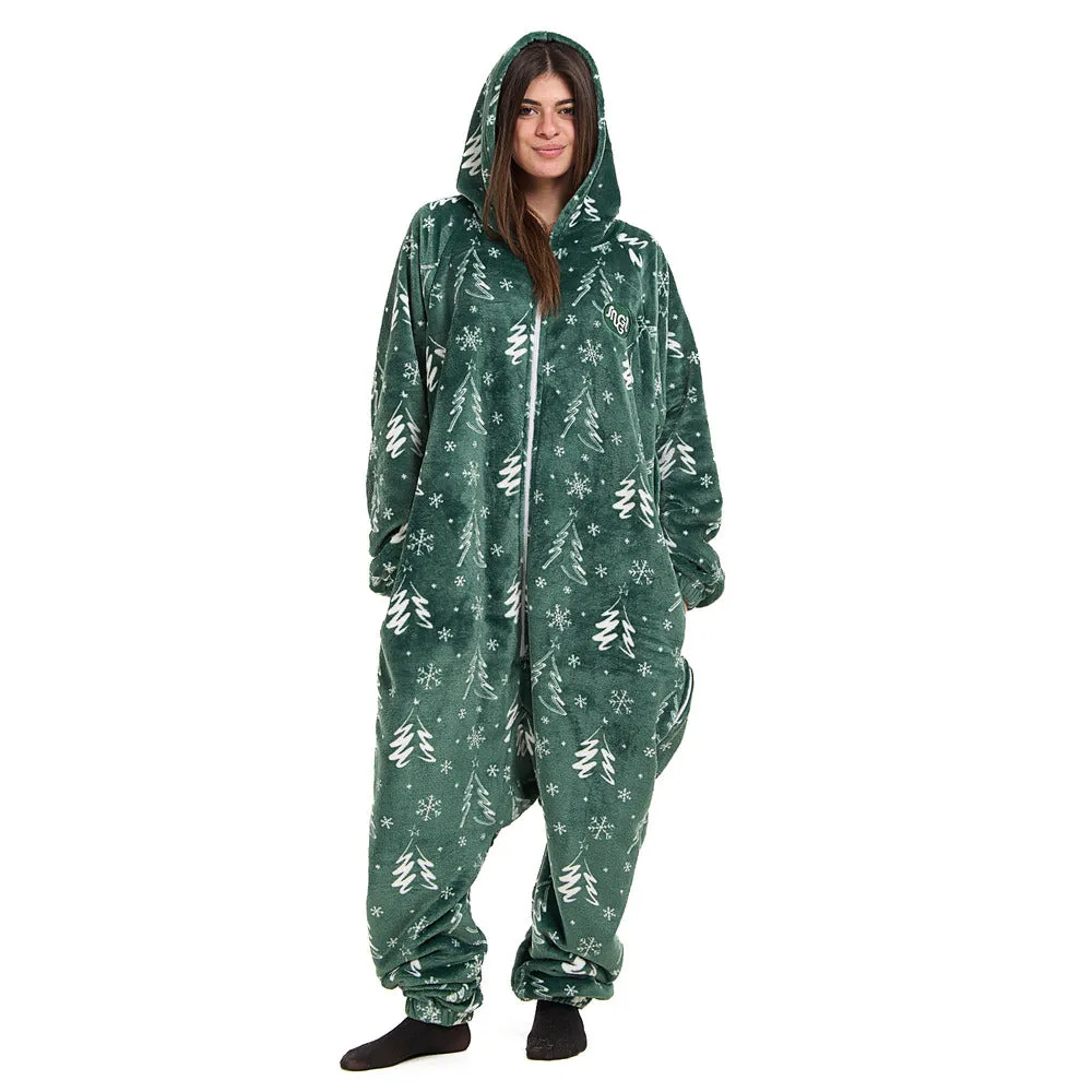 Snuggs Blanket Onesie Green Christmas Tree
